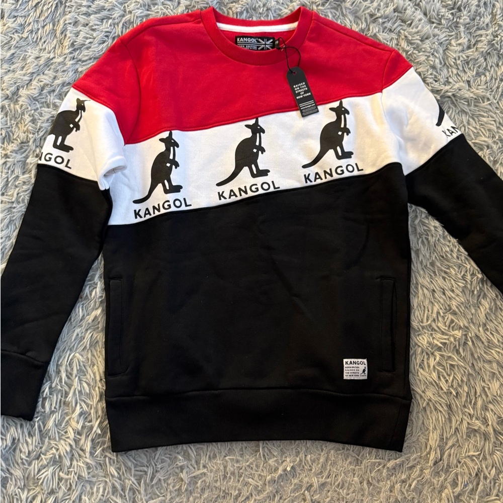 Kangol Men's Tri-Color Crewneck Sweater
